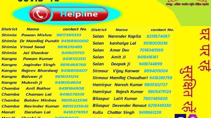 प्रदेश भर में हिमाचल शिक्षक महासंघ ने कोरोना से निपटने हेतु किया एक 35 सदस्यों समिति का गठन  