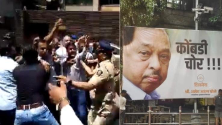Shiv Sainiks furious over 'slap Uddhav Thackeray', create ruckus in Narayan Rane's house