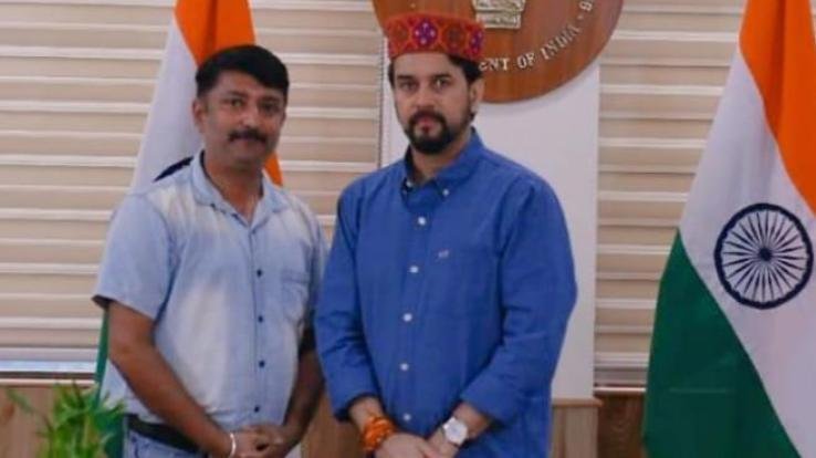 Jaswan-Pragpur: Amit Walia meets Union Sports Minister Anurag in Delhi