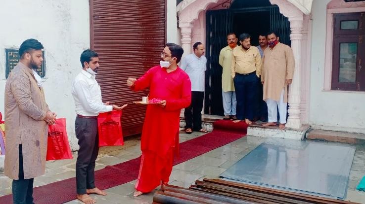 ज्वालामुखी मंदिर के मुख्य मार्ग की सीढ़ियों पर 10 लाख के शेड निर्माण का विधिवत शुभारंभ