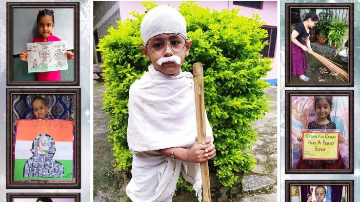 ज्वालामुखी:डीएवी भड़ोली स्कूल में मनाई गई महात्मा गांधी और लाल बहादुर शास्त्री की जयंती