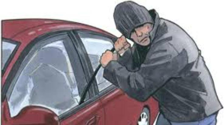 Thieves ran away with a car parked in the hospital premises