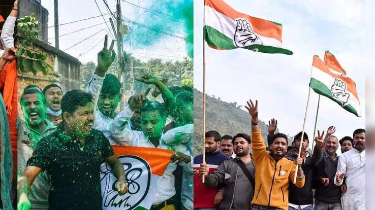 BJP got a setback in the results of the by-elections, defeated in Himachal, TMC's flag waved in West Bengal