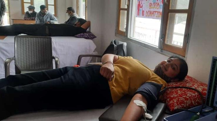 Blood donation camp organized in Government College, Darlaghat