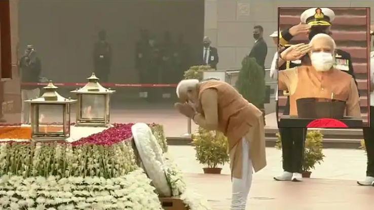 PM Modi reaches National War Memorial on 50th anniversary of Golden Vijay Diwas, pays tribute to martyrs