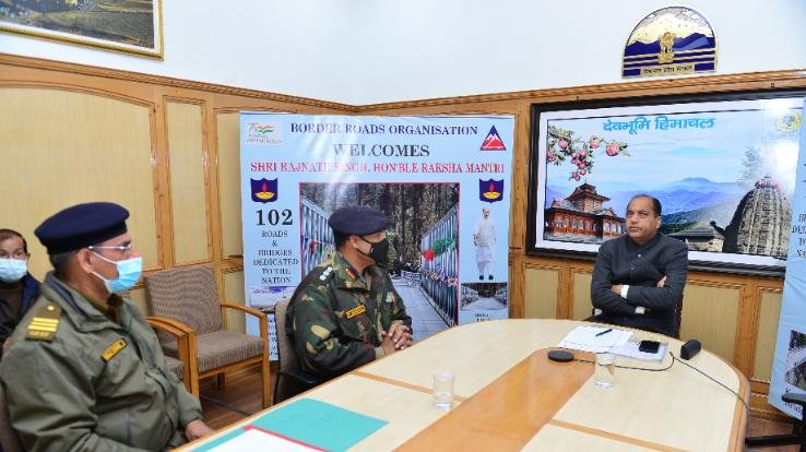 Shimla: Chief Minister Jai Ram expressed his gratitude to the Defense Minister for dedicating five bridges for the state.