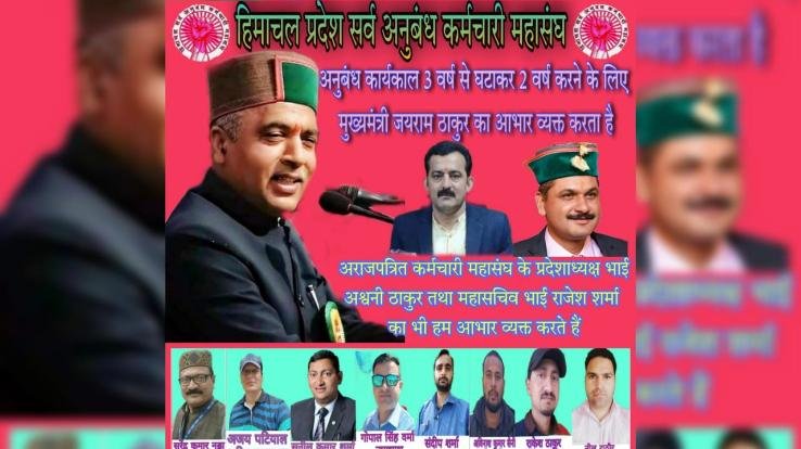 Himachal Pradesh All Contract Employees Federation expressed its gratitude to the state government