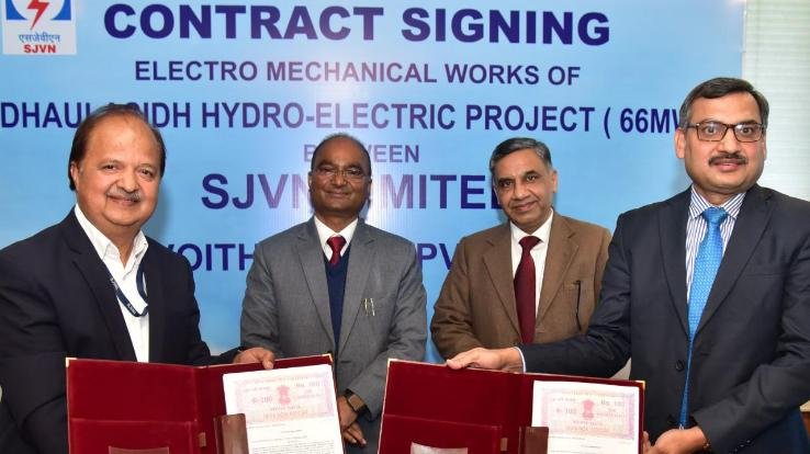 Shimla: Signing of contract agreement for 66 MW Dhaulasiddh Hydroelectric Project