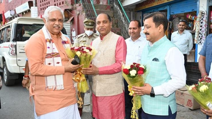 Kangra decorated for the visit of Shimla Chha Jagat Prakash Nadda