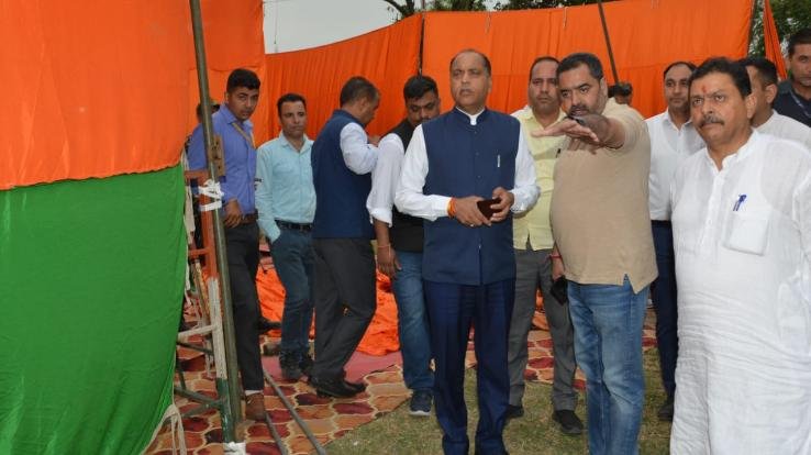 CM Jai Ram Thakur took stock of the preparations for the proposed rally of JP Nadda at Nagrota Bagwan