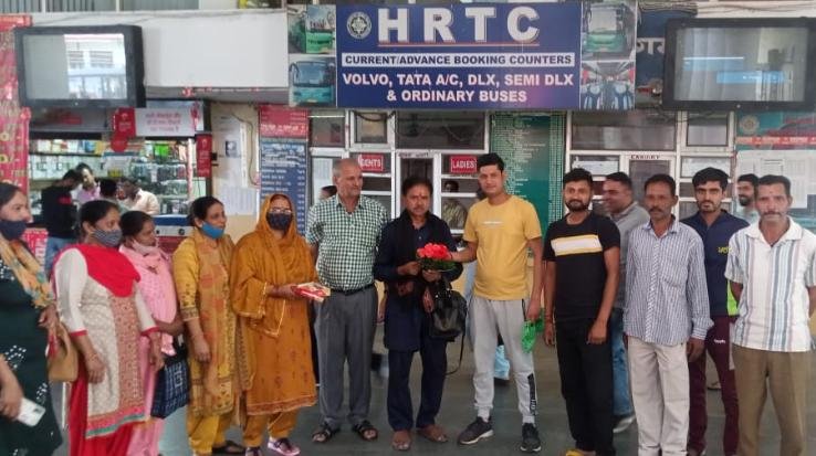  Cord organization honored the operator of the private bus at the bus stand