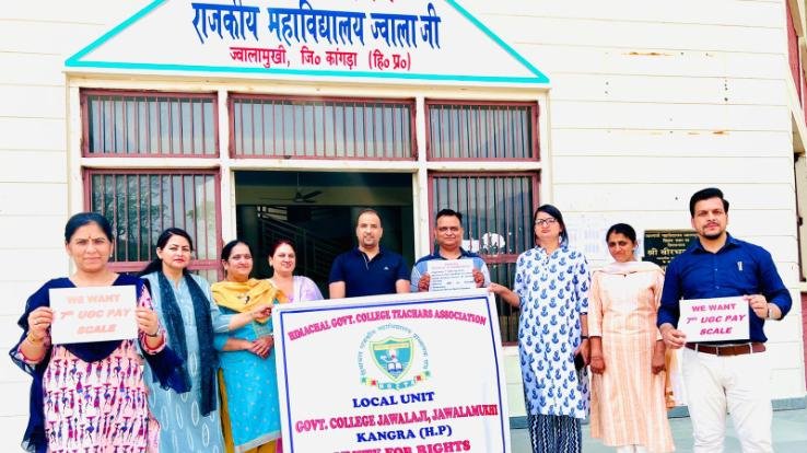 Jwalaji College, the professor's union staged a sit-in protest over the demands