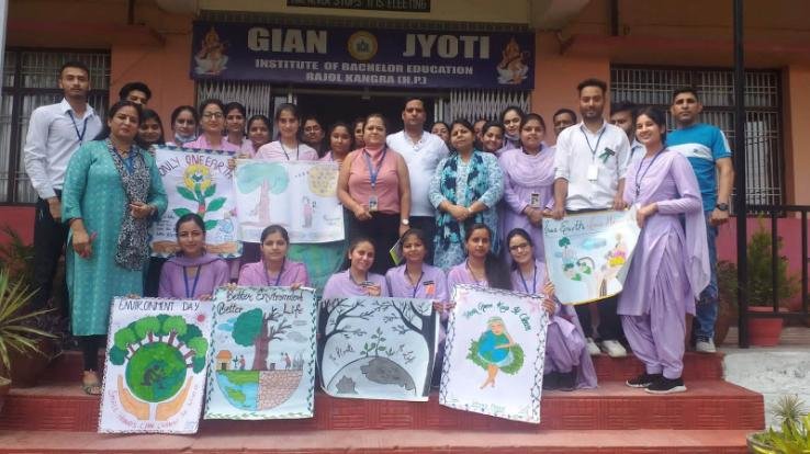 Poster making competition held during Environment Week at Gyan Jyoti Education College