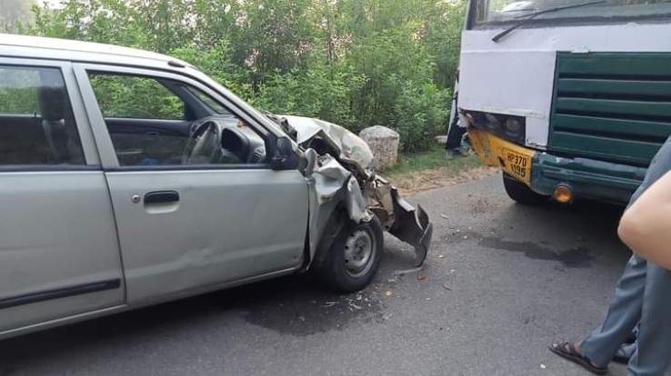  Alto and HRTC bus collided with each other