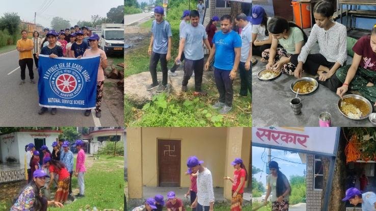 On the fourth day of NSS camp, Rajendra Kumar gave a message on nationalism to the children