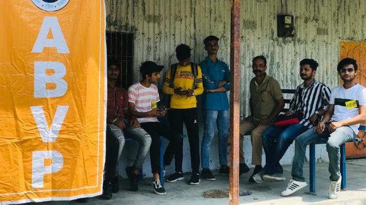 Student council workers engaged in free registration
