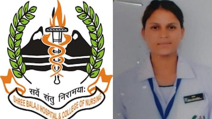 Diya, a student of Shri Balaji Nursing College, secured the sixth position in the State Nursing Registration Council