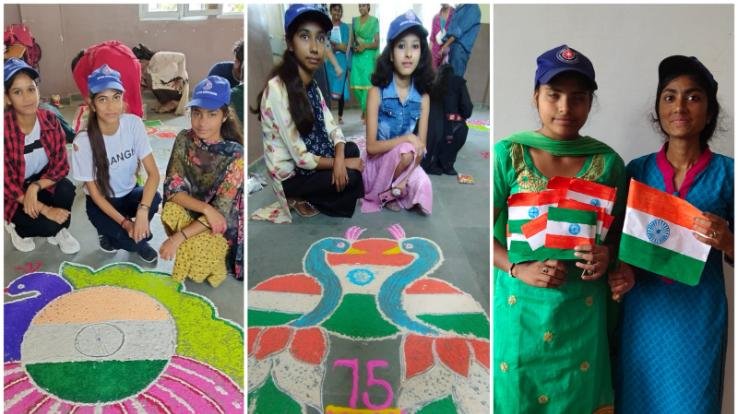 Rangoli competition held in college on the elixir of independence