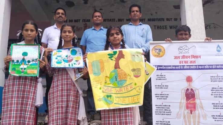 Painting competition organized by Jal Shakti Mandal in Thakurdwara School