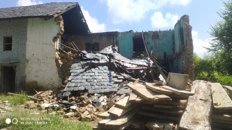 Two houses damaged by heavy rains in Bhagetu village