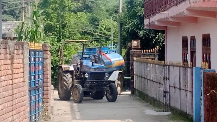 People are craving for water for the last 9 days in Lambagaon, today got water from the tank