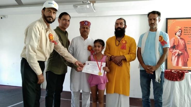  Avantika won two gold medals in the district level Yogasan sports competition