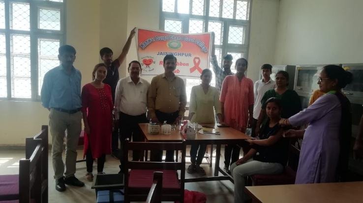 Jaisinghpur:- Vaccination camp was organized under the Government College Jaisinghpur Red Rib Club