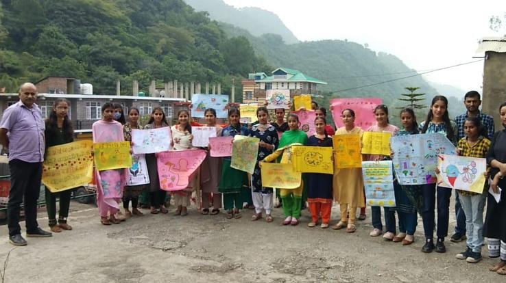 Poster making competition organized under the nutrition month campaign