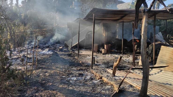 Fire broke out in tinposh cattle shed in Nangal Bassi, animals scorched