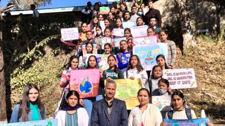 Students made aware about soil conservation in Dharamshala College