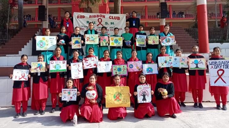 Red Ribbon Club celebrating AIDS Awareness Week at Sharan College