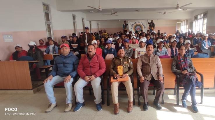 Students made aware of traffic rules in college Jaisinghpur