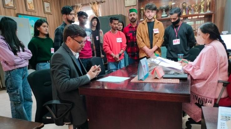 Memorandum sent by the SFI unit to the Chief Minister through the Principal