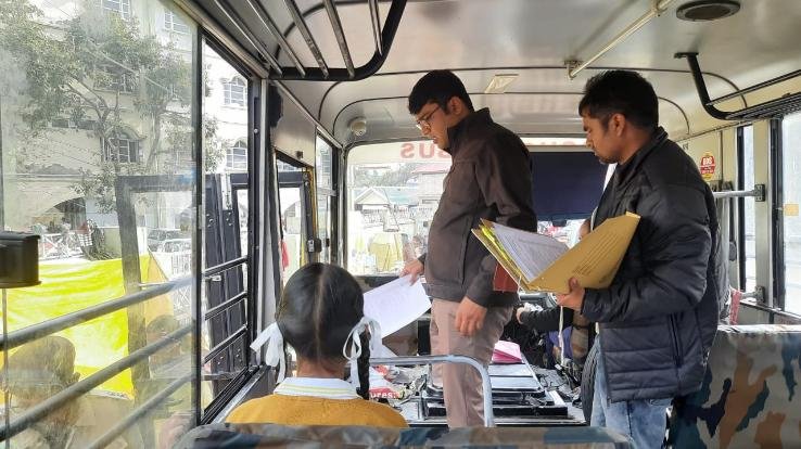SDM and DSP inspected road safety rules in school buses