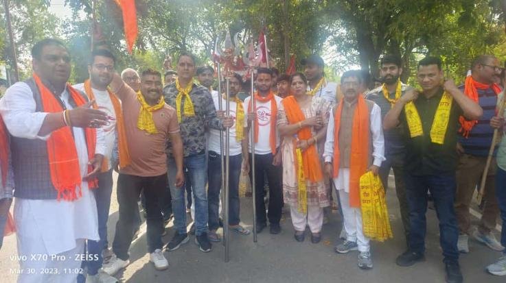 Solan: VHP takes out grand procession in Chandigarh on Ram Navami