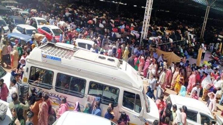 Kangra: Sangat Nihal after listening to the satsang at Radha Swami Satsang Dera Paraur