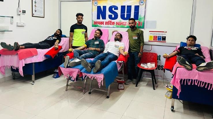  Kangra: Blood donation camp organized in Kangra on the 53rd establishment  1414 of NSUI