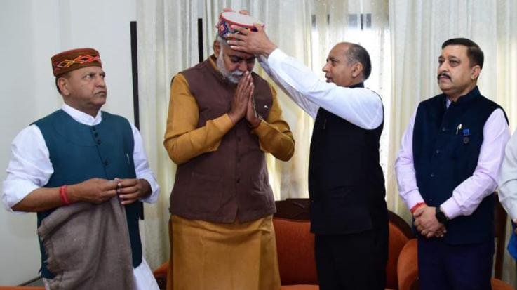 Union Minister Prahlad Patel was welcomed on reaching Shimla