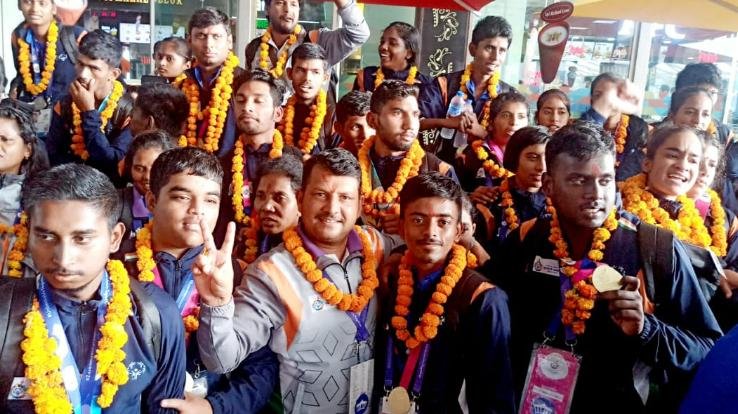  Kunihar: The players who returned home after performing brilliantly in the Special Olympics were welcomed in Delhi