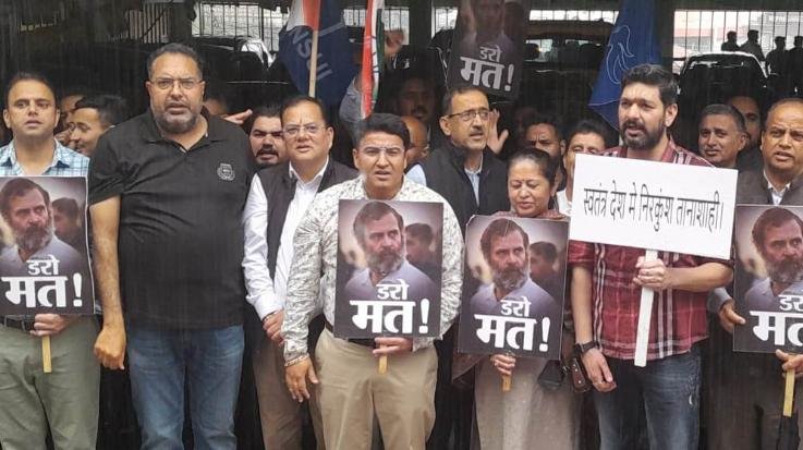 Shimla: Congress protests after Rahul Gandhi's petition is rejected