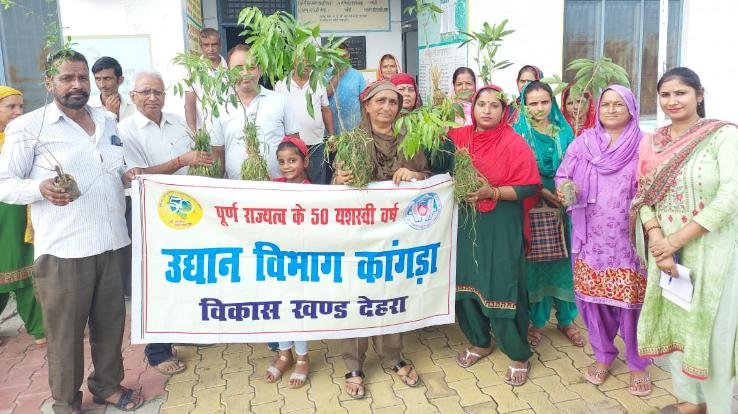 Jwalamukhi: Department of Horticulture distributed fruitful plants in Pehri