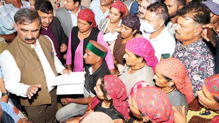  The Chief Minister took stock of the damage done in Laila village of Rohru