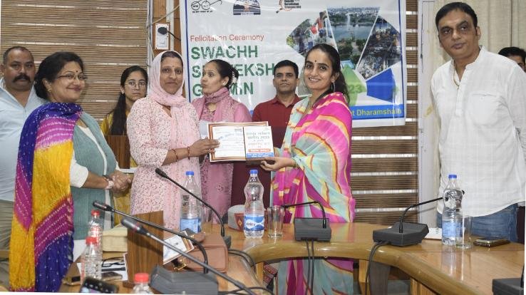 Women are ahead in keeping not only homes but also Panchayats clean.