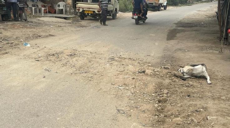 Indora: Road was uprooted from JSB and turned into a speed breaker. 123