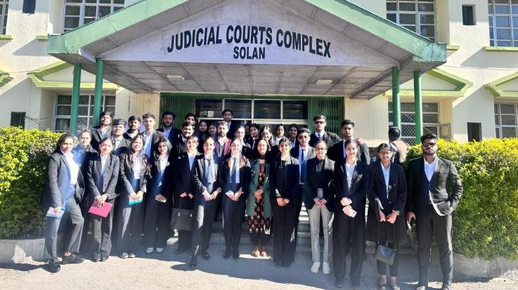 Solan: Law students of Shoolini University watched the proceedings of National Lok Adalat.