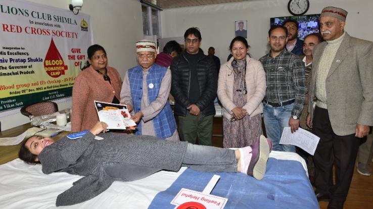 Shimla: Governor inaugurated blood donation camp at Red Cross Bhawan.
