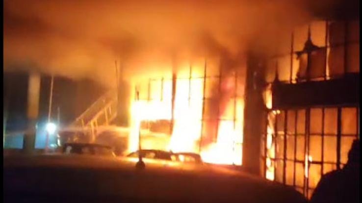 Fire broke out in Tata showroom located at ISBT Shimla early today