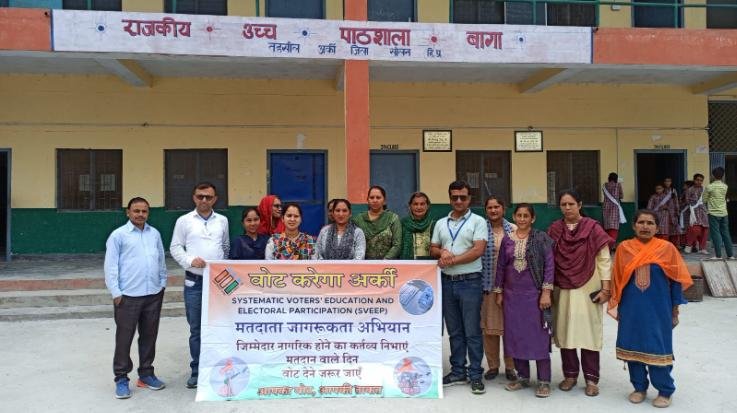 Solan: Students of Mangal School raised the spirit of voting through street drama.