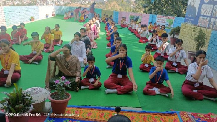 Yoga workshop organized on the occasion of International Yoga Day at Sai International School
