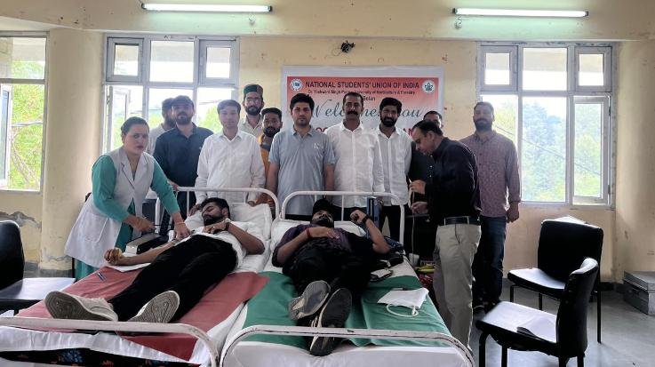 Blood donation camp organized by NSUI unit Nauni University